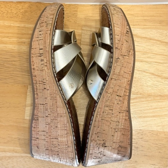 Sam Edelman "Reynere"  Leather Slide Platform Wedge Sandals 8M - Picture 5 of 9